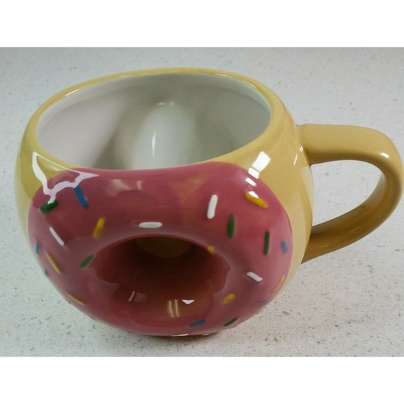 Pink Sprinkle Tag 18 oz. Donut Coffee/Tea Cup/Mug - Picture 1 of 11